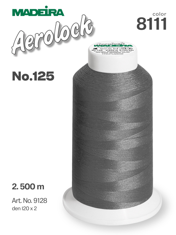 Нитки оверлочные Madeira Aerolock №125, 2500 м, арт.9128, цвет 8111 #1