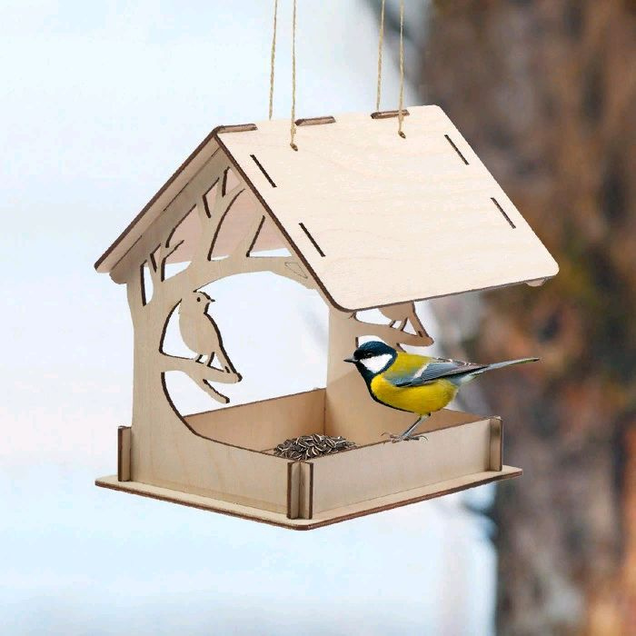 Кормушка для птиц дерево 15 х 19 х 17 см, разобранная Птица на дереве ...
