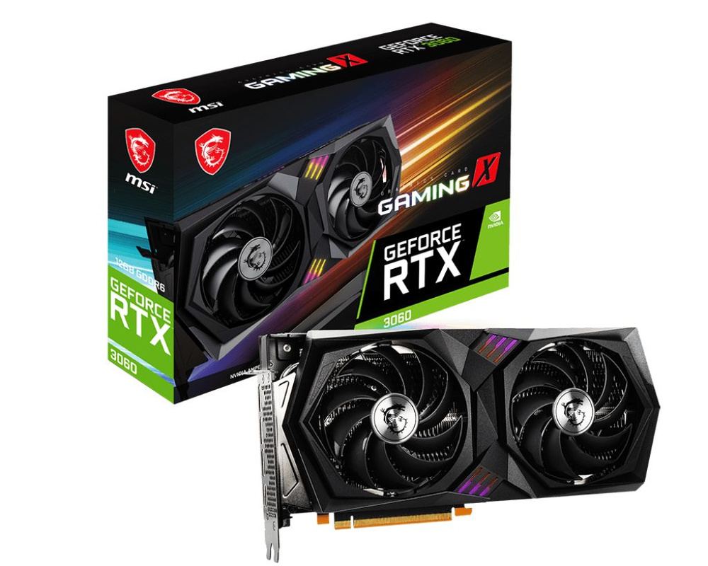 MSI Видеокарта GeForce RTX 3060 GAMING X 12 ГБ (RTX 3060 GAMING X 12G)