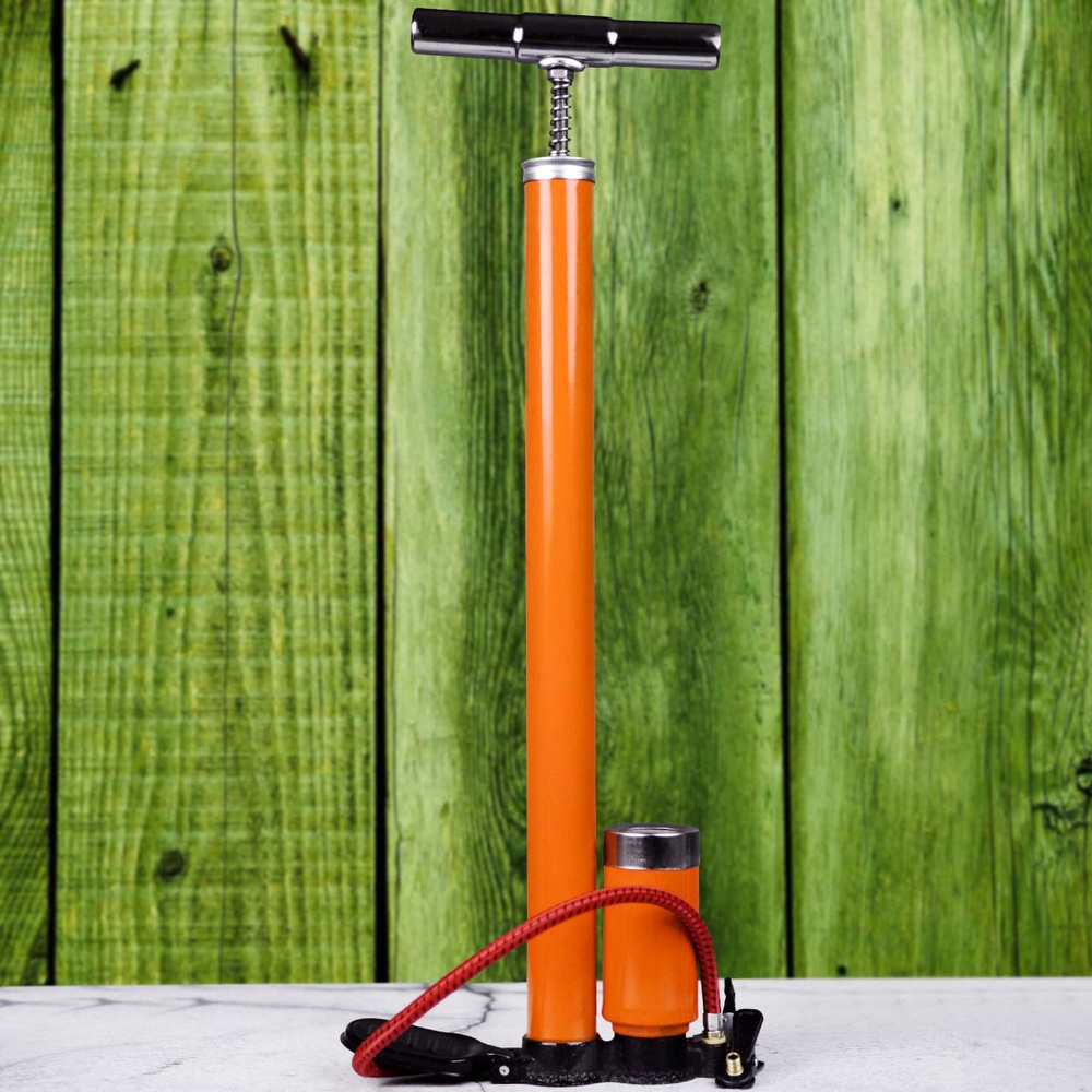 Насос автомобильный ручной 10 кг/см2 АВТОСТОП ORANGE металлический ...