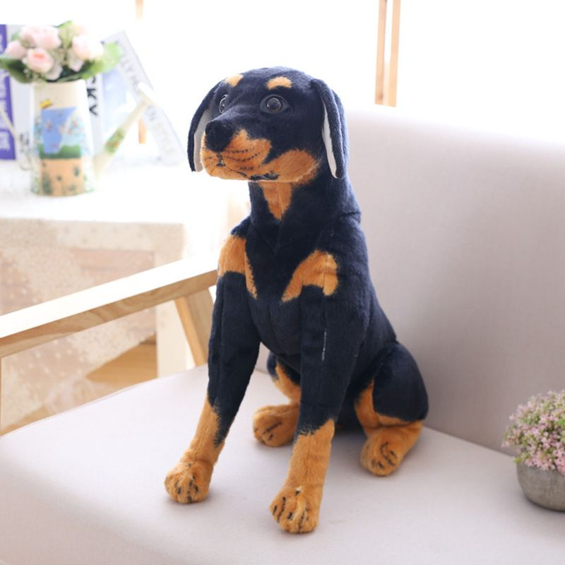 Мягкая игрушка собака Доберман, реалистичный щенок 32 см - купить с ...