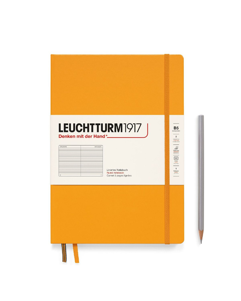 Блокнот Leuchtturm1917 Classic B5 (17.8x25.4см), 80г/м2, 219 стр. (109 л.), в линейку, твердая обложка #1