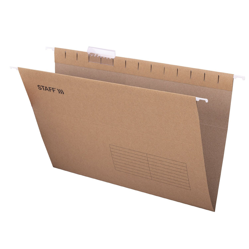 Подвесные папки Staff a4 foolscap, 404х240 мм, до 80 л, 10 шт, крафт-картон (270937)  #1