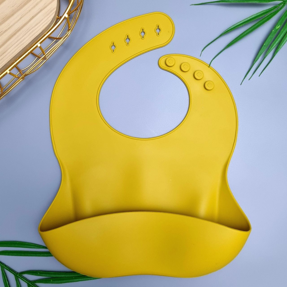 Силиконовый нагрудник/слюнявчик детский для кормления с карманом ...