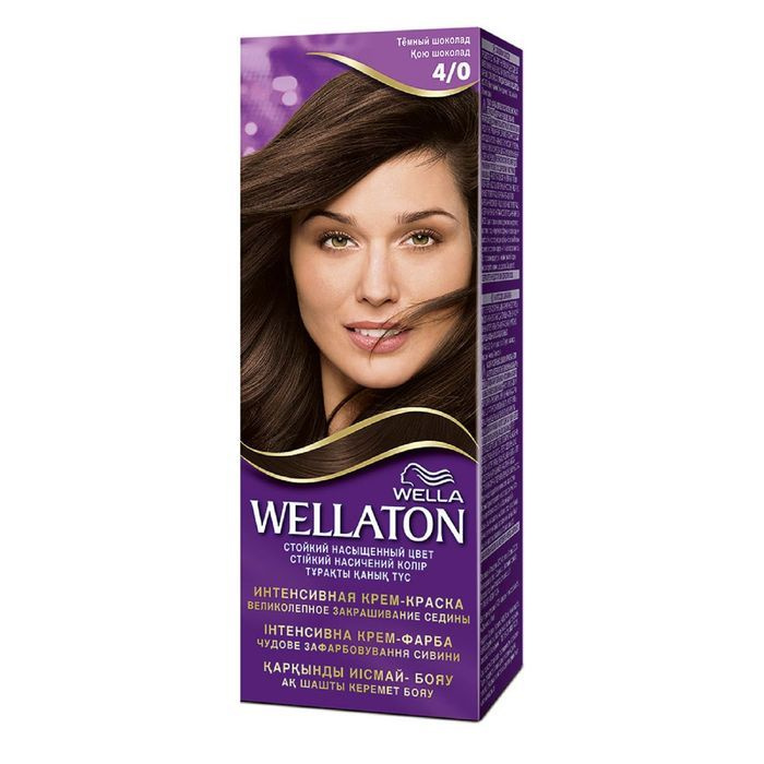 Крем-краска для волос Wellaton 4/0 Темный шоколад, 50 мл #1
