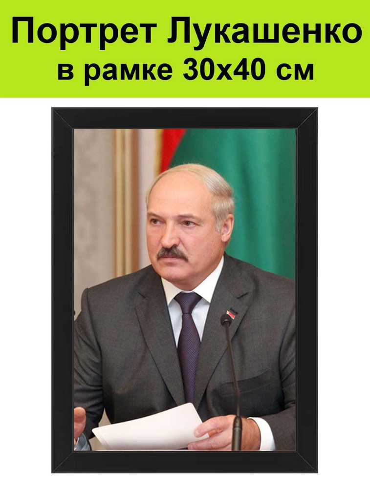 Портрет Лукашенко в рамке 30х40 см / картина, постер, плакат Александр ...