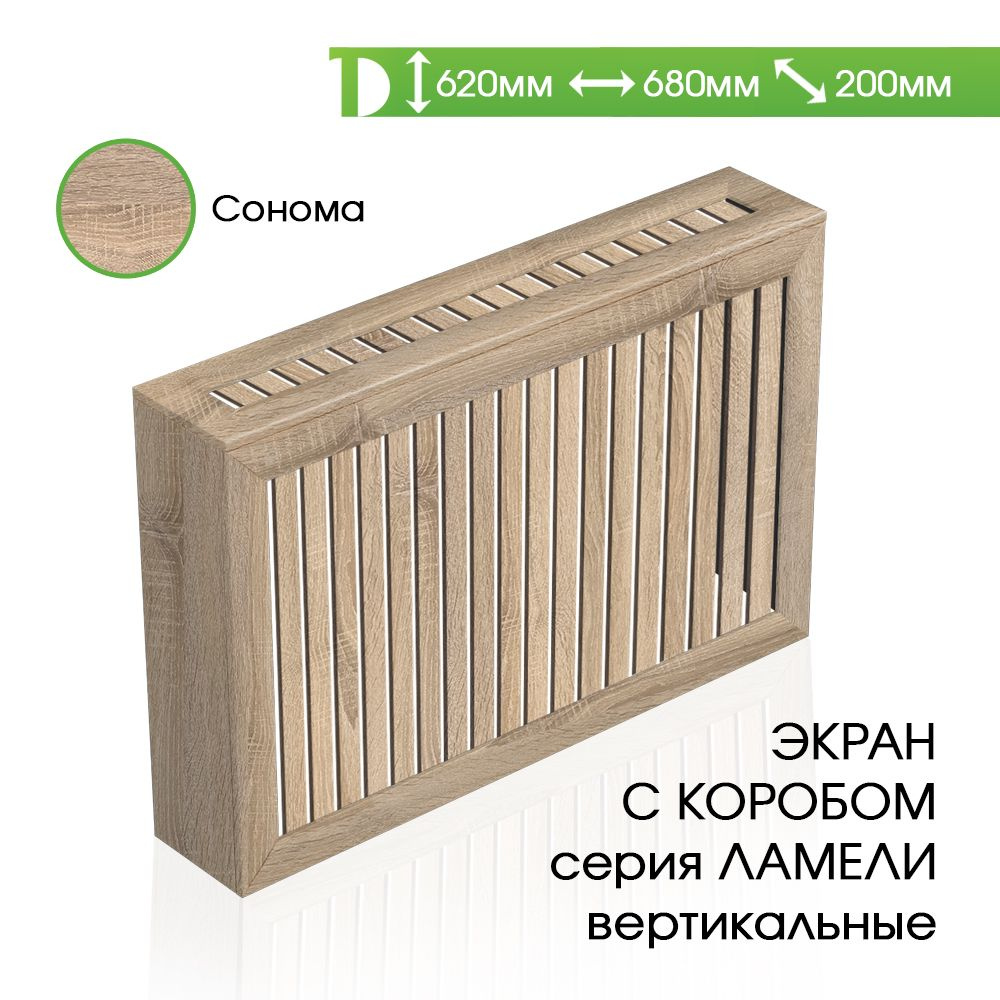 Экраны для радиаторов КВАРТЭК Экран с коробом для радиатора Ламели ...