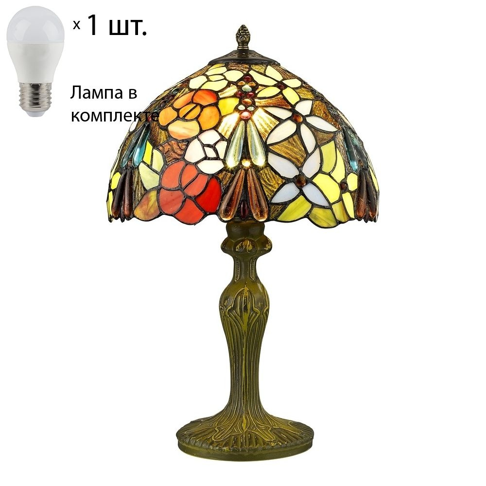 Настольная лампа тиффани с лампочкой Velante 885-804-01Lamps E27 P45 #1