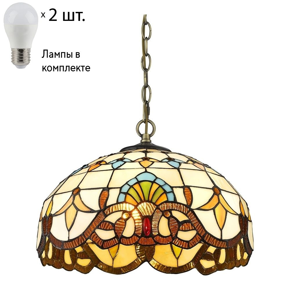 Светильник тиффани. Подвесной светильник с лампочками Velante 830-806-02Lamps E27 P45  #1