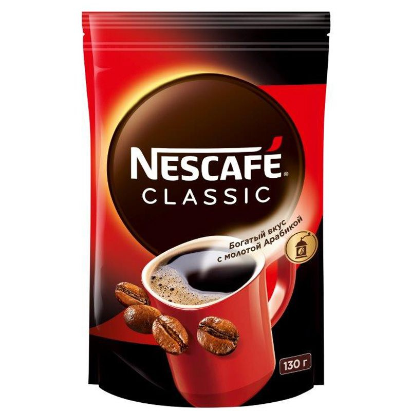Кофе растворимый Nescafe "Classic", гранулированный/порошкообразный, с молотым, мягкая упаковка, 130 #1