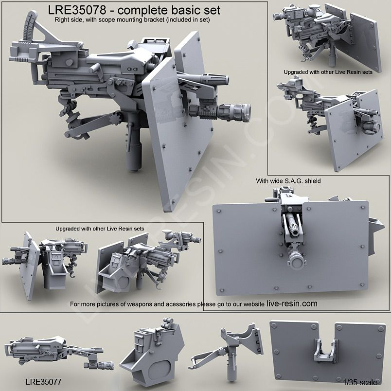 Live Resin LRE35078 Автоматический гранатомёт MK19-3 40mm Grenade Machine Gun на лафете MK93 с широким #1