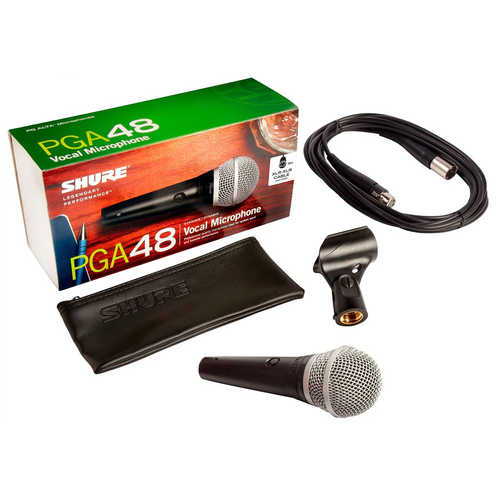 Микрофон для живого вокала Shure PGA48-XLR-E - купить по выгодной цене в  интернет-магазине OZON (1040891970)