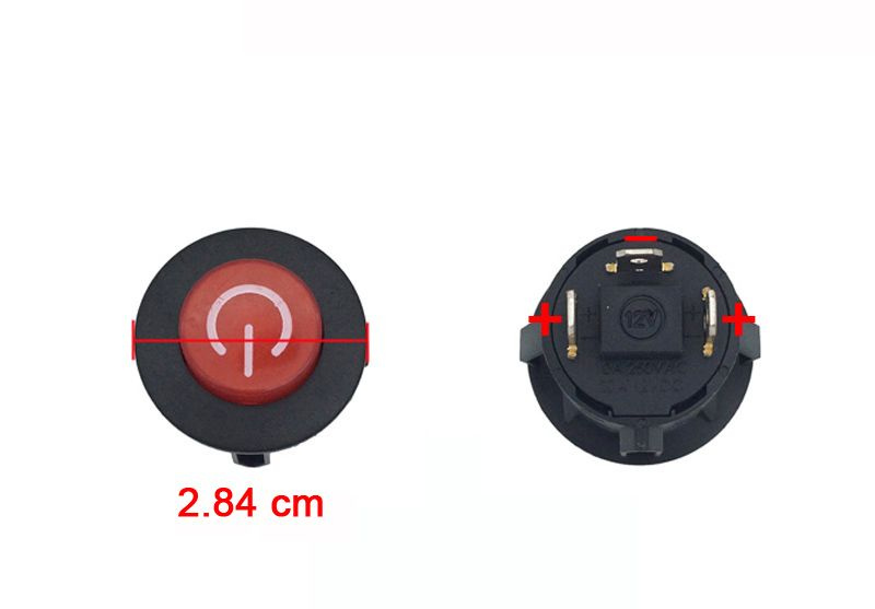 Кнопка Круглая Красная включения для детского электромобиля - купить с ...