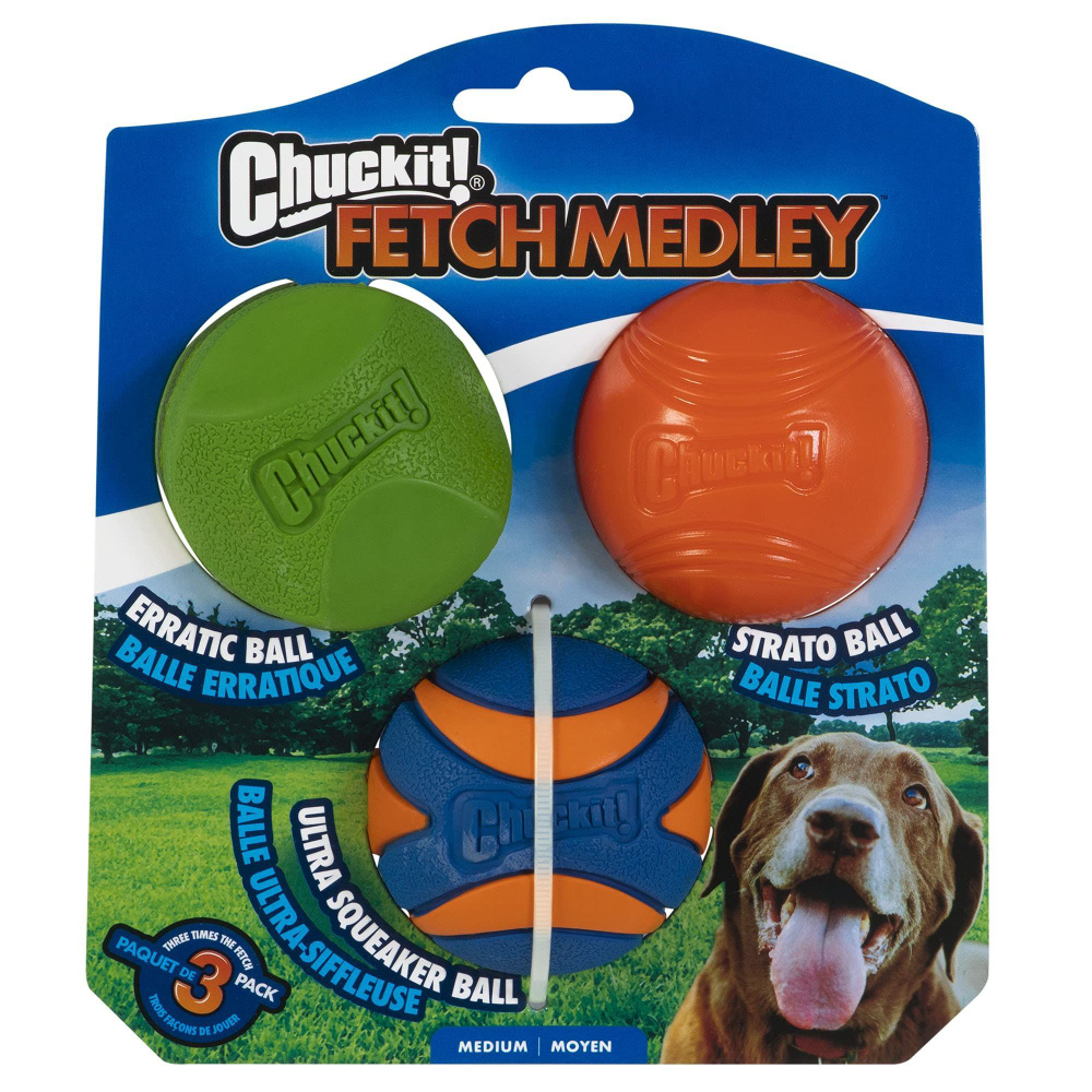 Fetch Ball Medley 2 M 3 Pack Ultra Fetch Rugged Balls