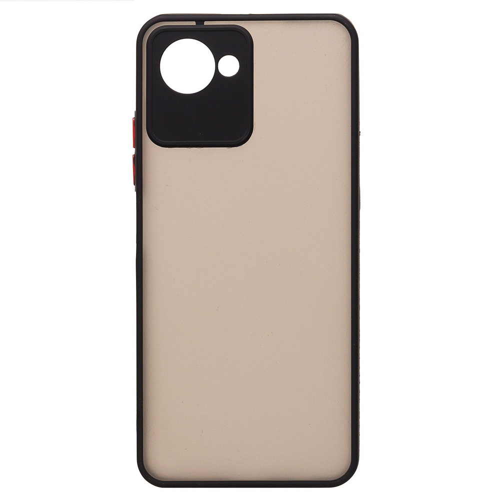 Чехол для Realme C30 (RMX3581), Narzo 50i Prime (RMX3506) пластиковый с окантовкой <черный> #1