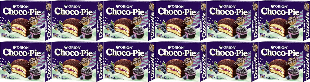 Пирожное Orion Choco Pie черная смородина, комплект: 12 упаковок по 360 г  #1