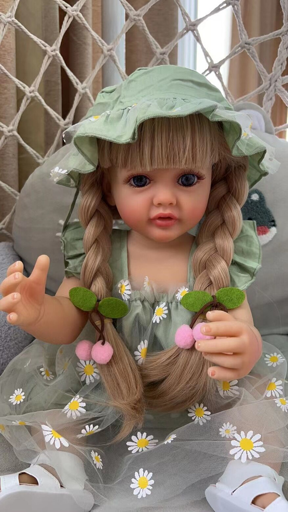 Мягкая силиконовая реалистичная виниловая кукла Реборн NPK 55 см в ...