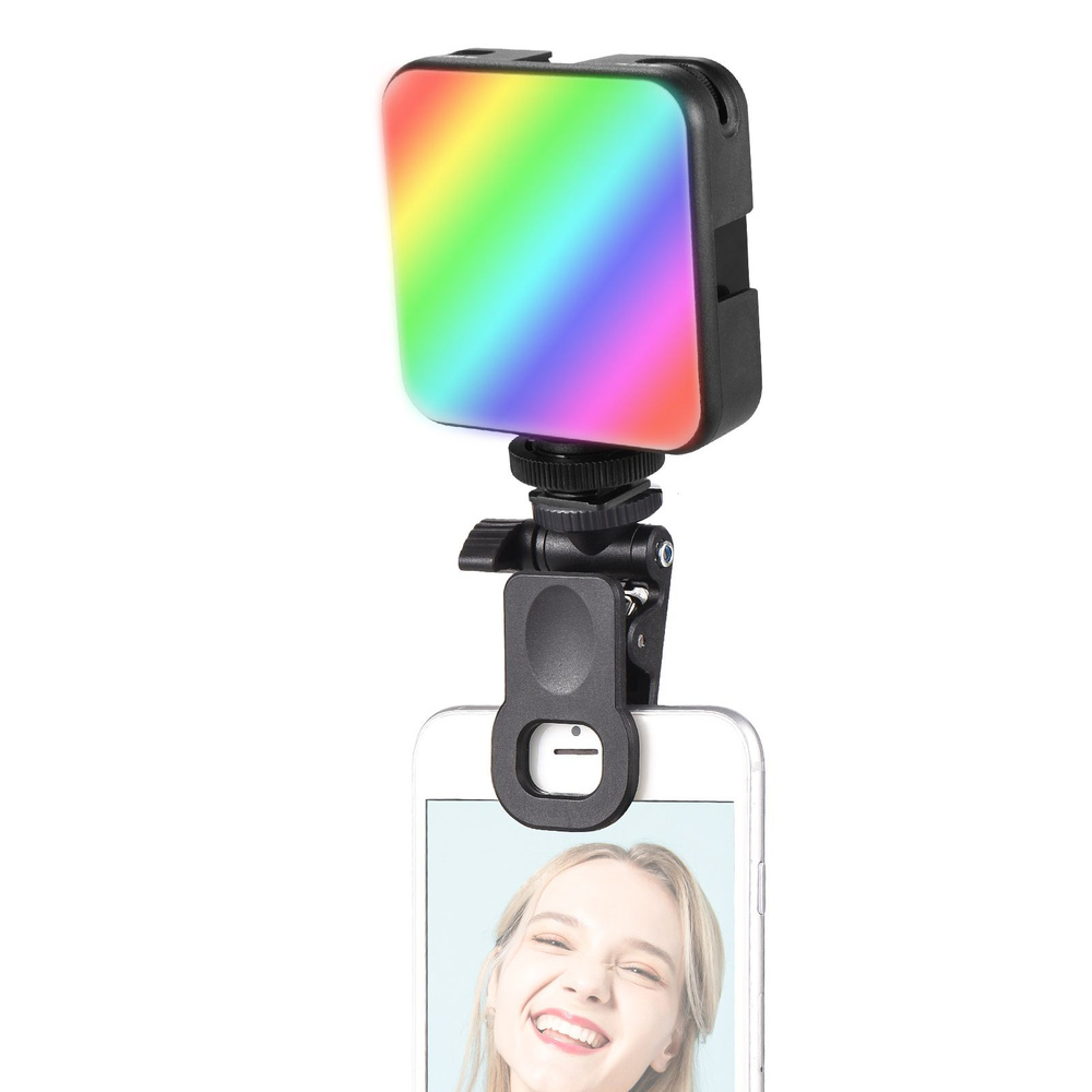 Andoer W64RGB Mini Clip-on RGB Video Light Заполняющий свет для мобильного  телефона - купить с доставкой по выгодным ценам в интернет-магазине OZON  (1419449900)