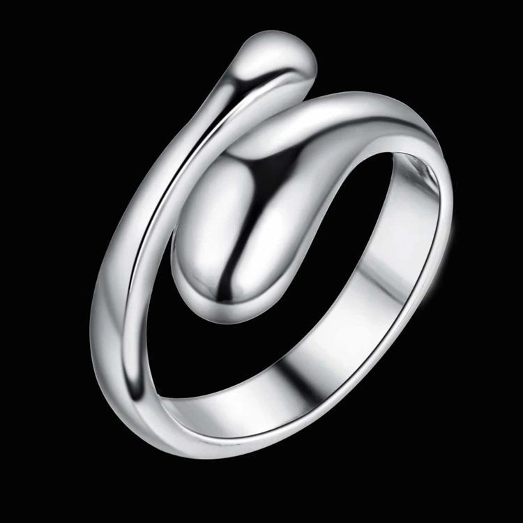 Кольцо на палец женское безразмерное медное покрытие серебро - купить с ...