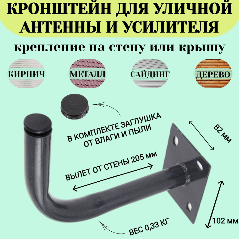 Крепление для антенны. Кронштейн стеновой для уличной антенны или усилителя  СКС (200*300) 3G/4G широкая площадкакупить по низким ценам в  интернет-магазине OZON с доставкой (920902103)