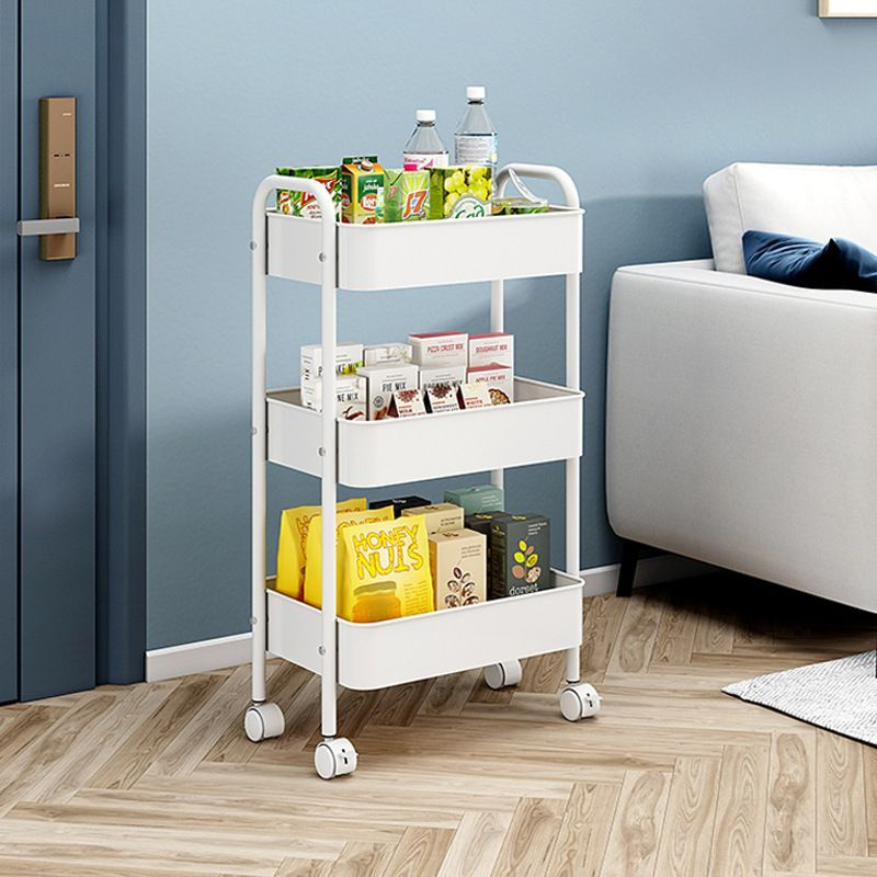 Тележка этажерка трехуровневая, с металлическим каркасом, бесшумная ...