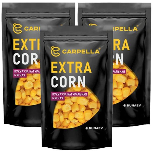 Кукуруза для рыбалки (3 уп) Carpella EXTRA CORN ЧЕСНОК 100 гр / Рыболовные насадки на карпа / Карпфишинг #1