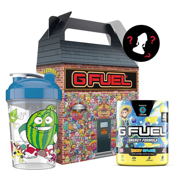 Коллекционный набор GFUEL Buddiez box: Шейкер + Shiny Splash (Голубика, Лимон), 40 порций, 280 г + Случайная #1