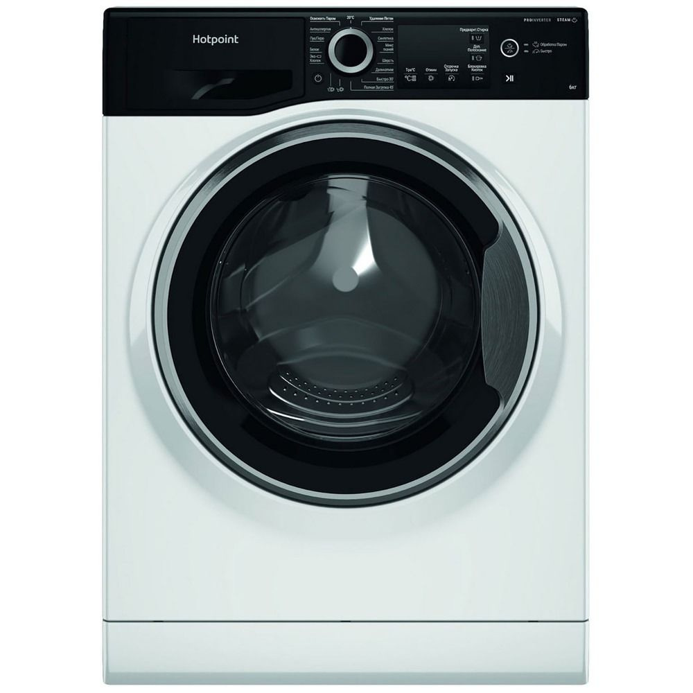 Стиральная машина Hotpoint NSB 6039 ZS VE RU, белый, черный - купить по  выгодной цене в интернет-магазине OZON (970086600)