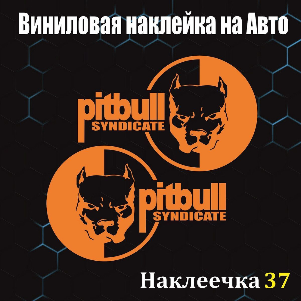 Наклейка на Авто, Питбуль Синдикат, 20/13 см, цвет оранжевый, 1 комплект -  купить по выгодным ценам в интернет-магазине OZON (1004750090)