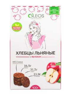 Хлебцы OLEOS льняные с яблоком, 100 г #1