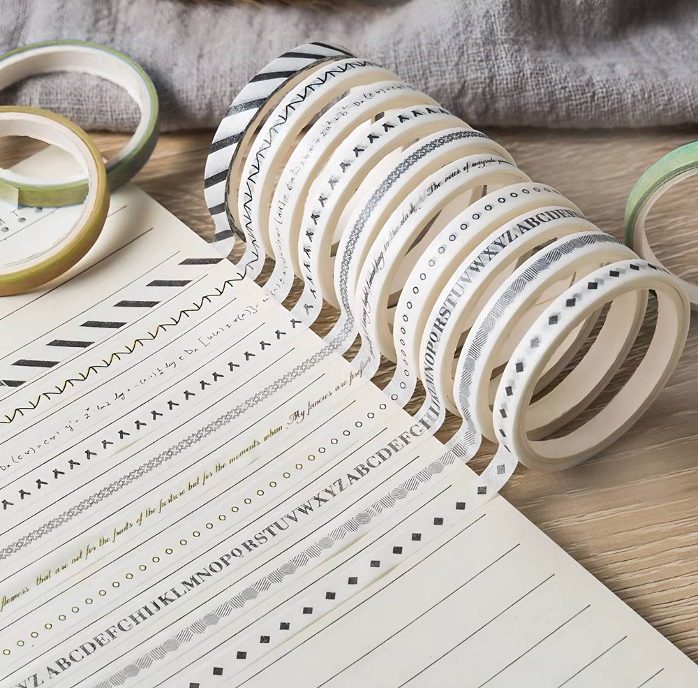 Набор декоративного скотча, клейкая лента, скотч декоративный, бумажный ...