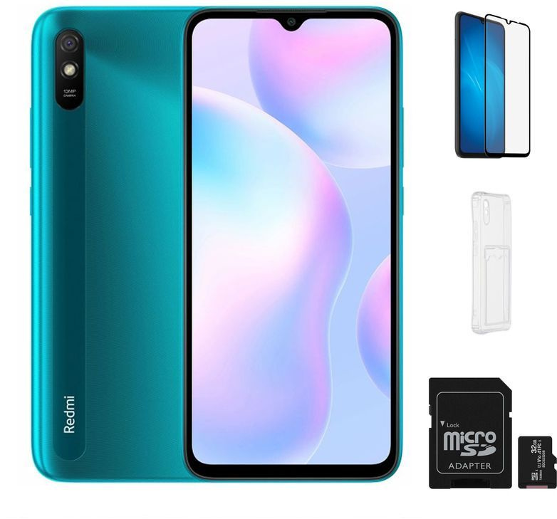 Смартфон Xiaomi Redmi 9A Green(набор аксессуаров + подарочный ...