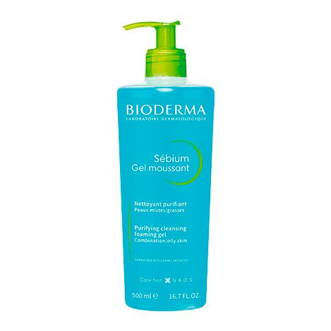 Биодерма Себиум (Bioderma Sebium) Гель пенящийся очищающий с дозатором, 500 мл  #1