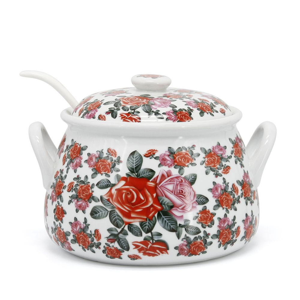 Супница керамическая Rosenberg , 2,5 л, с половником и крышкой - купить ...