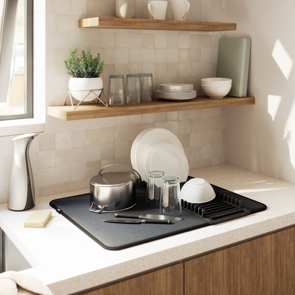 Коврик-сушилка для посуды Umbra Udry 61х46 см, черный #1