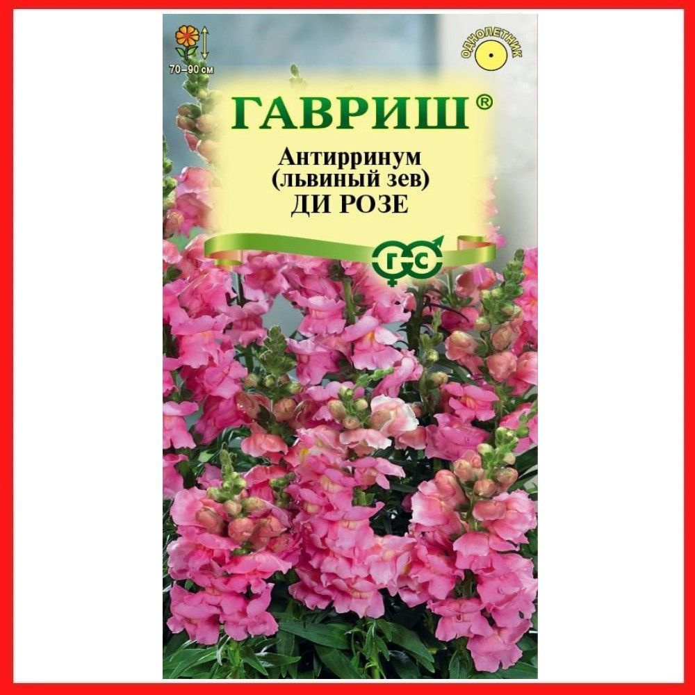 Семена Антирринум "Ди розе" Львиный зев 0,05 гр, однолетние цветы для дачи, сада и огорода, клумбы, цветы #1