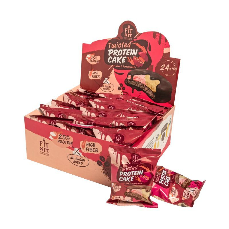 Протеиновое печенье FitKit TWISTED Protein Cake, 12 шт по 70 г, вкус ...