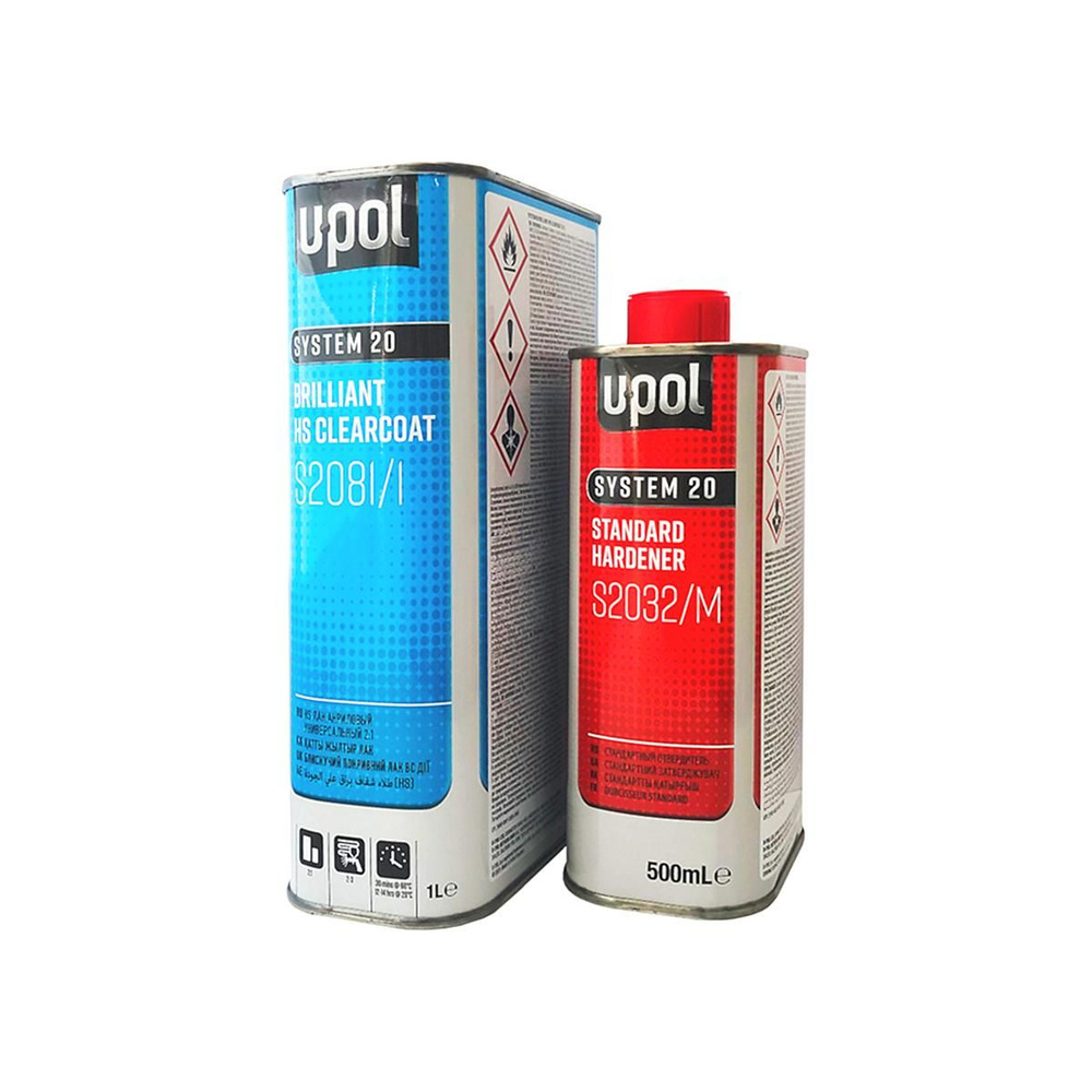 Лак акриловый автомобильный U-POL S2081/1 HS 2:1 Brilliant ClearCoat 1 л. с отвердителем S2032 0,5 л. #1