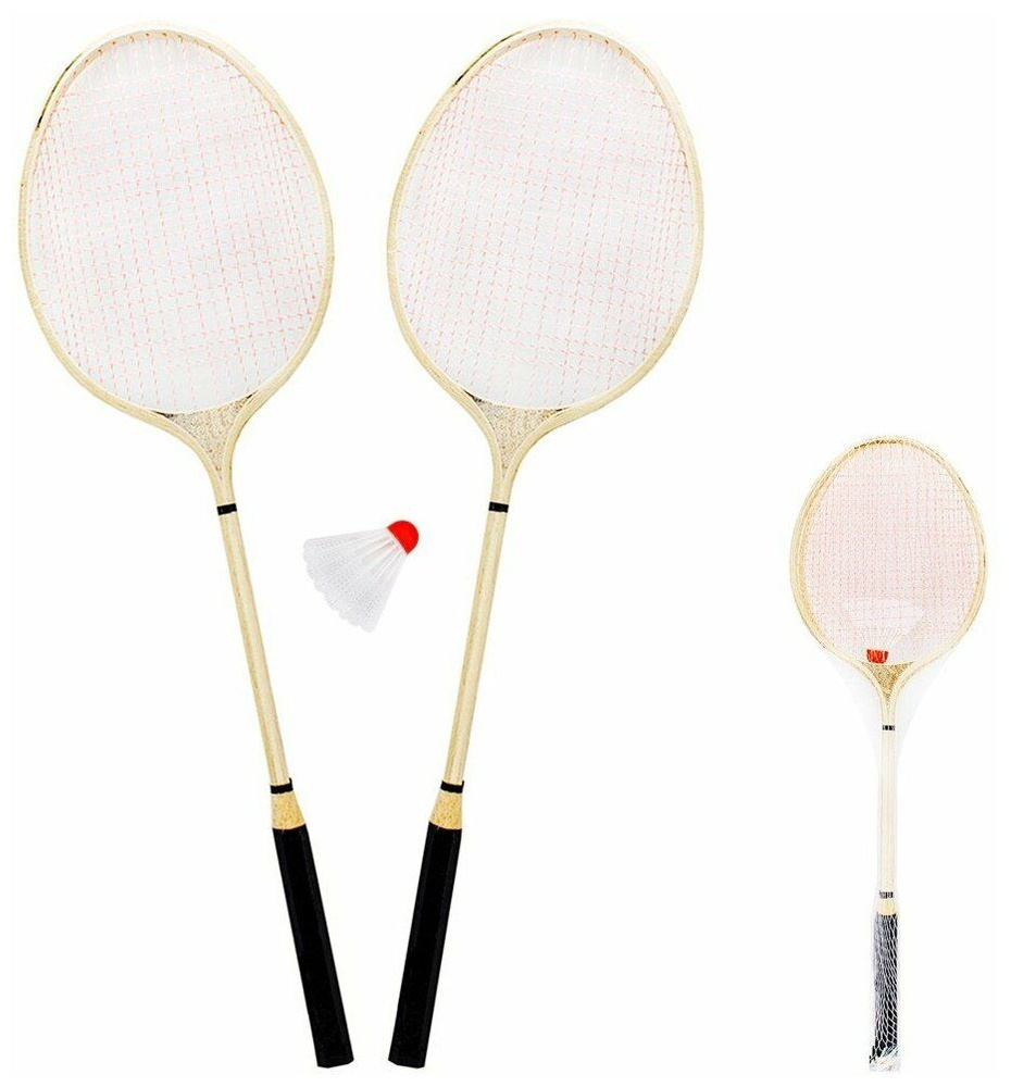 Бадминтон деревянный, 2 ракетки, 1 волан - купить с доставкой по ...