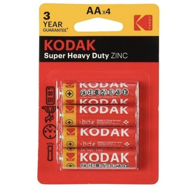 Kodak Батарейка AA, Солевой тип, 1,5 В, 4 шт - купить с доставкой по ...