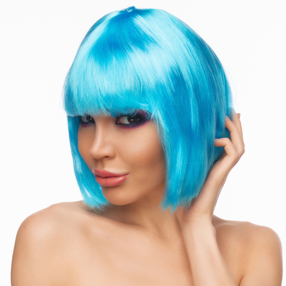 Парик каре с челкой "Сора" Джага Джага, голубой #1