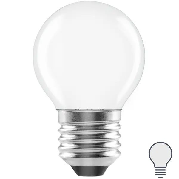 Лампа светодиодная Lexman E27 220-240 В 6 Вт шар матовая 750 лм нейтральный белый свет  #1