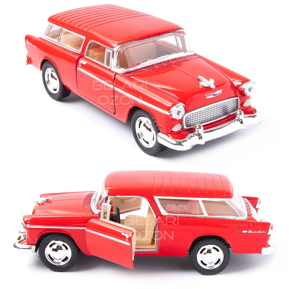 Машинка металлическая Kinsmart 1:40 1955 Chevy Nomad (Шевроле Номад) KT5331DF инерционная, двери открываются #1