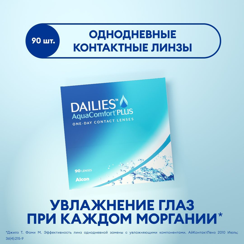 Контактные линзы Alcon Dailies AquaComfort Plus (90) -1.00 / 14.00 / 8.7, 90 шт. #1