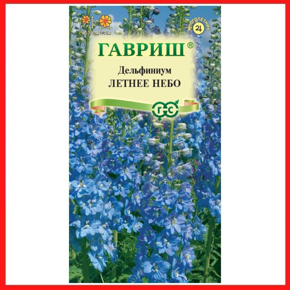 Семена Дельфиниум "Летнее небо" 0,05 гр, многолетние цветы для дачи, сада и огорода, клумбы, домашние #1