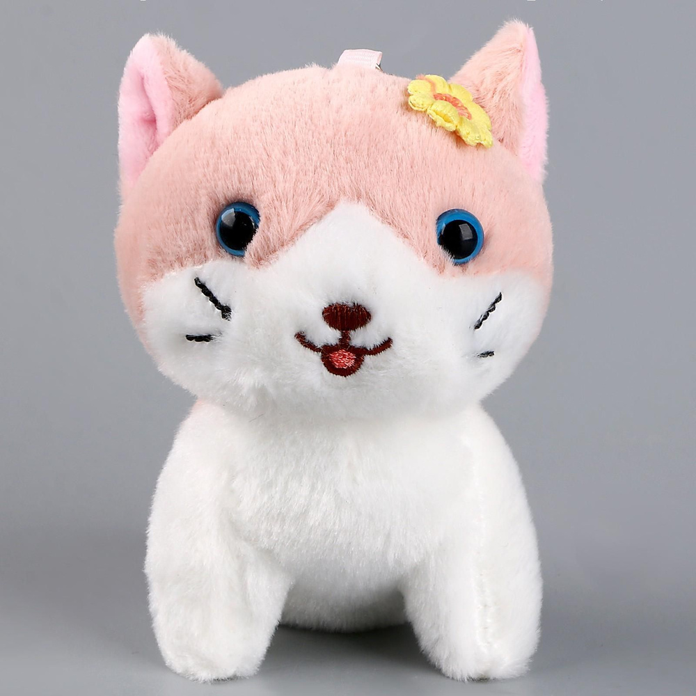 Мягкая игрушка Кот с цветком на брелоке, 11 см, цвета Микс - купить с ...