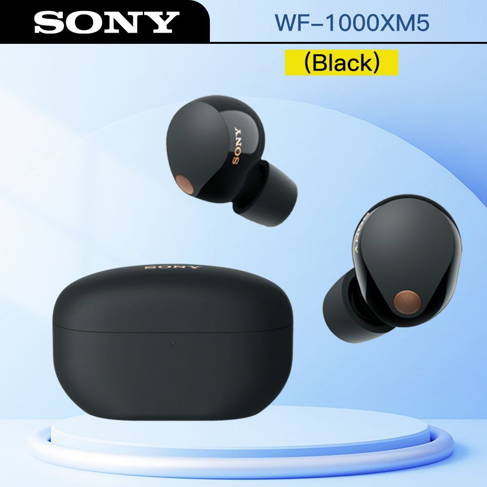 Sony Наушники беспроводные с микрофоном Sony WF-1000XM5, Bluetooth, USB,  черный