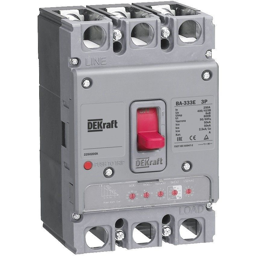 Купить Автоматический выключатель DEKraft ВА-333Е 3P, электронный ...