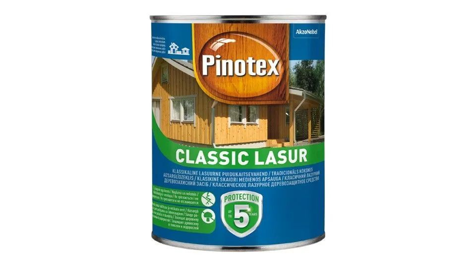Pinotex Classic Lasur. Орегон. Влагостойкая лазурь (пропитка) для защиты древесины до 5 лет, 1 литр  #1