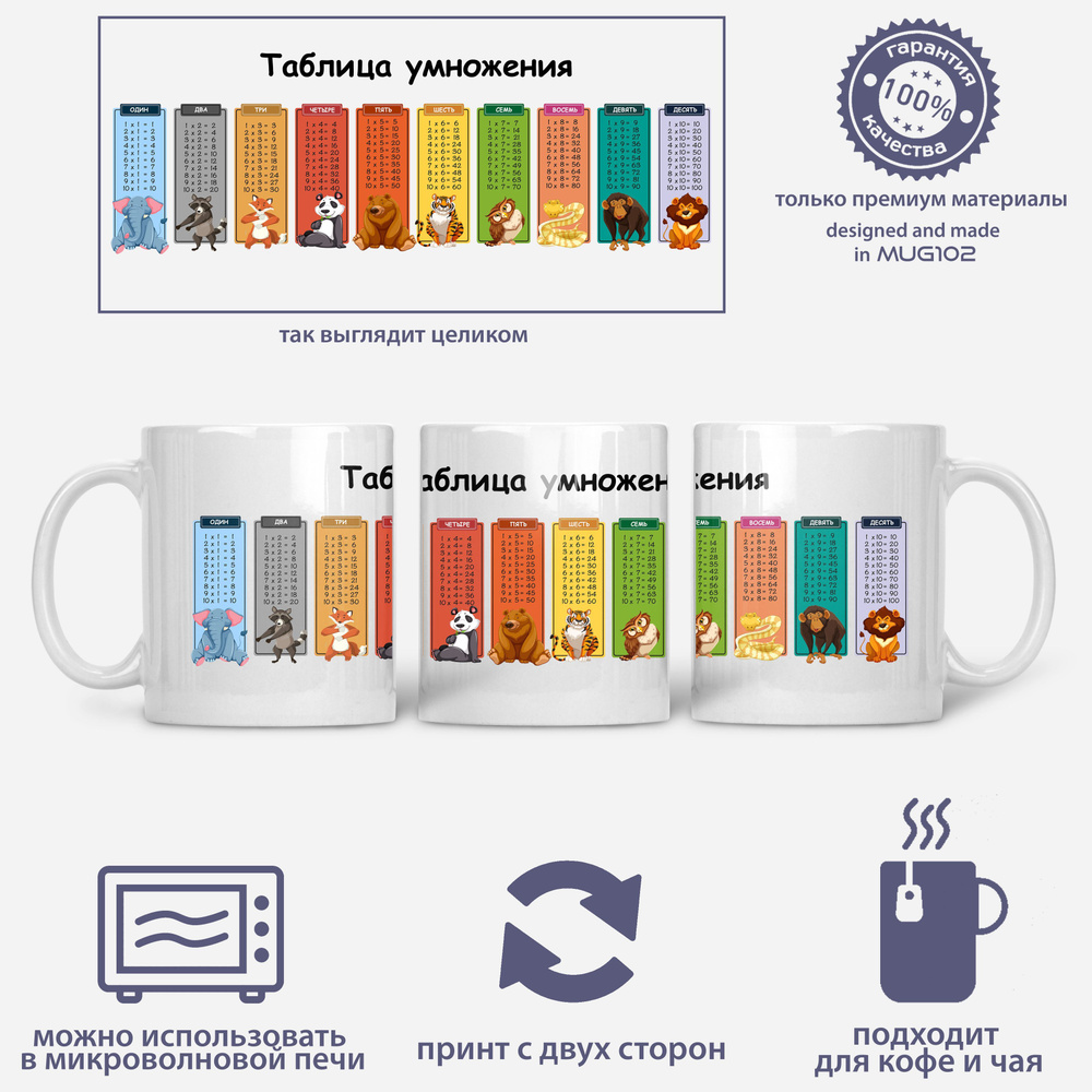 Кружка "Таблица Умножения от 1 до 10", 330 мл - купить по доступным ...